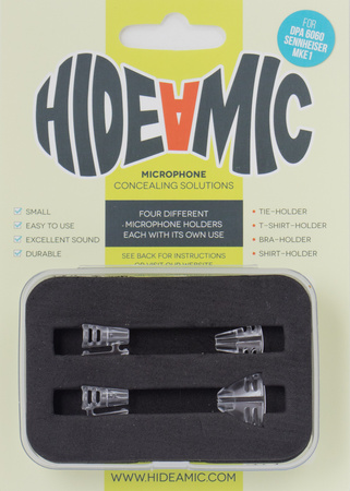 Hide-A-Mic ZESTAW 4 UCHWYTÓW do DPA 6060 oraz SENNHEISER MKE1 - transparentne