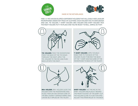 Hide-A-Mic ZESTAW 4 UCHWYTÓW do Sanken COS11 - transparentne